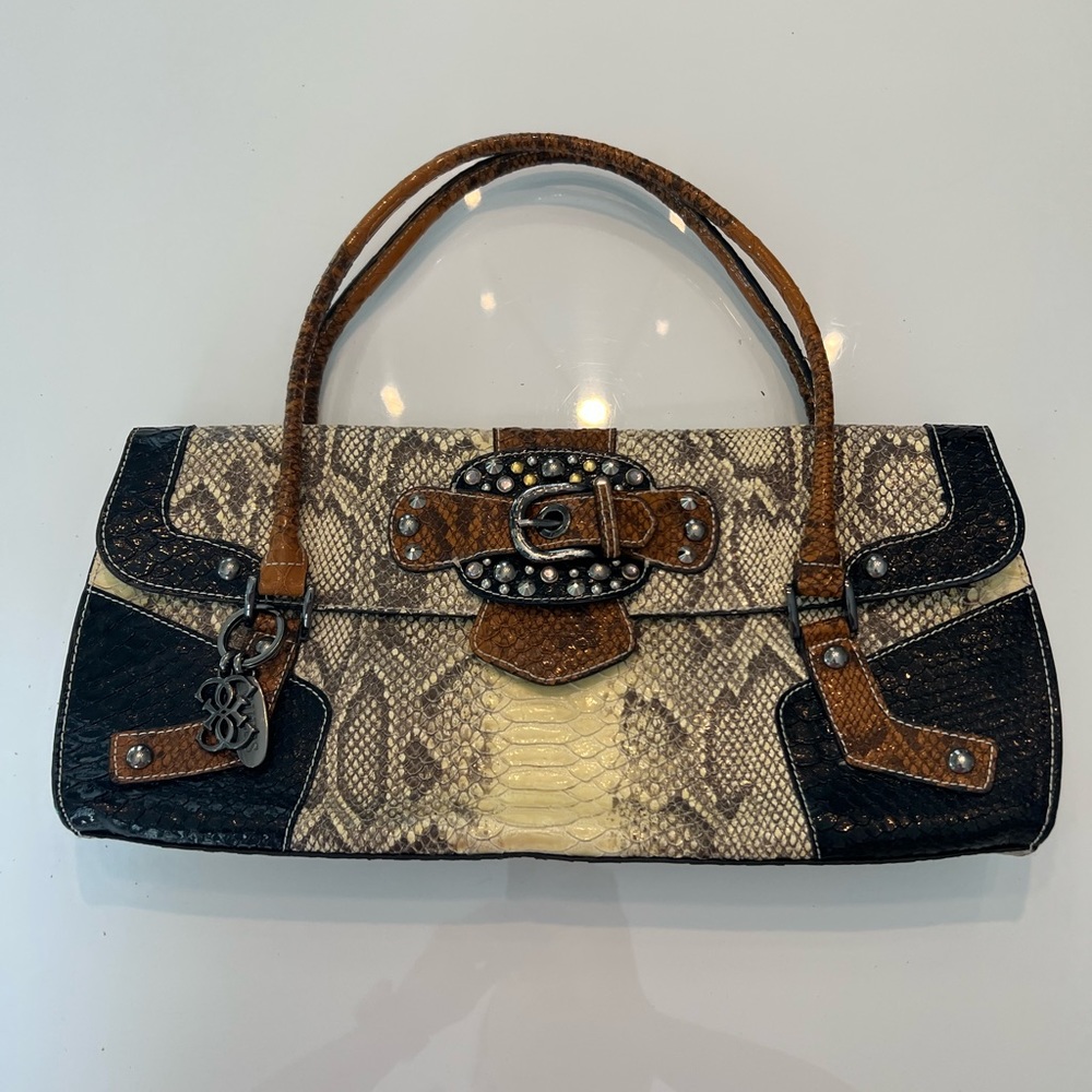 Guess faux snakeskin bag